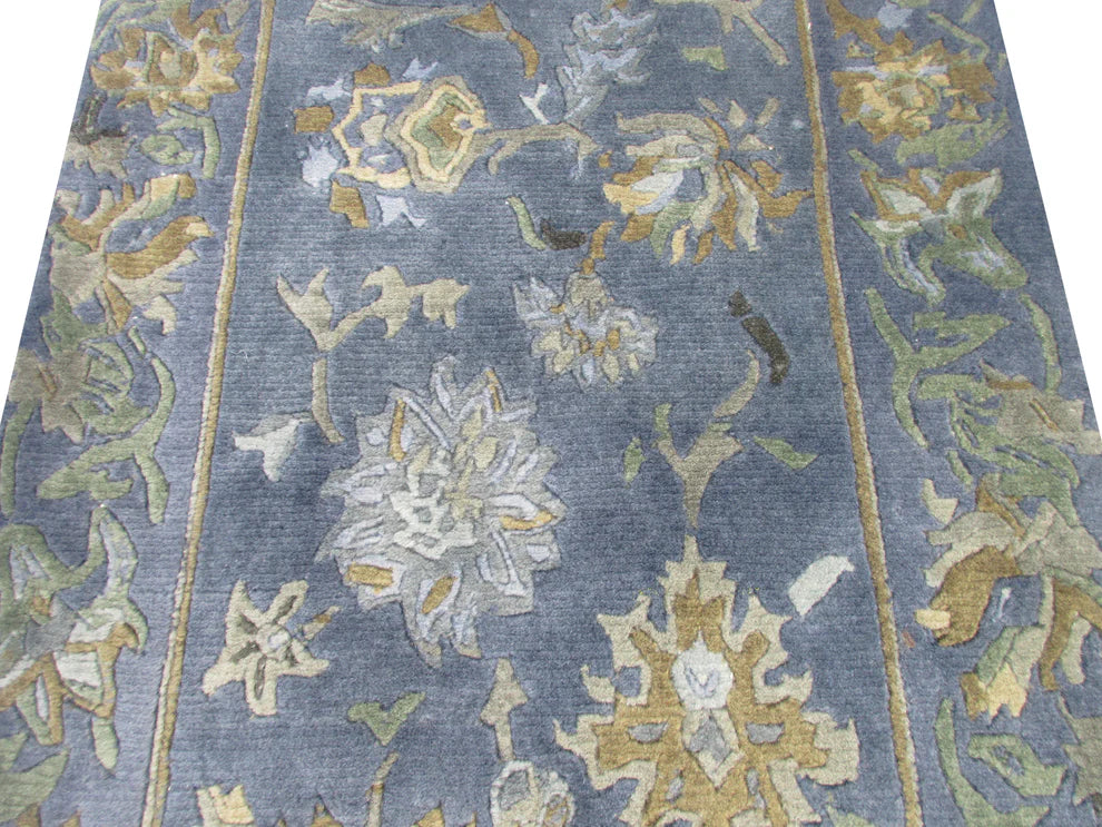 Floral Wool 3.0X2.0 feet Rug – Vintage Style Area Carpet