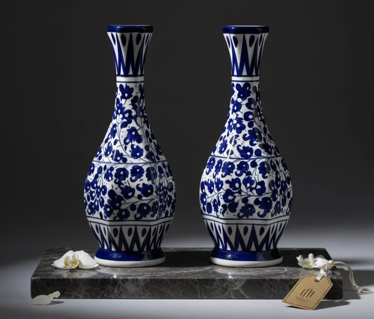 Blue Floral Ceramic Vases