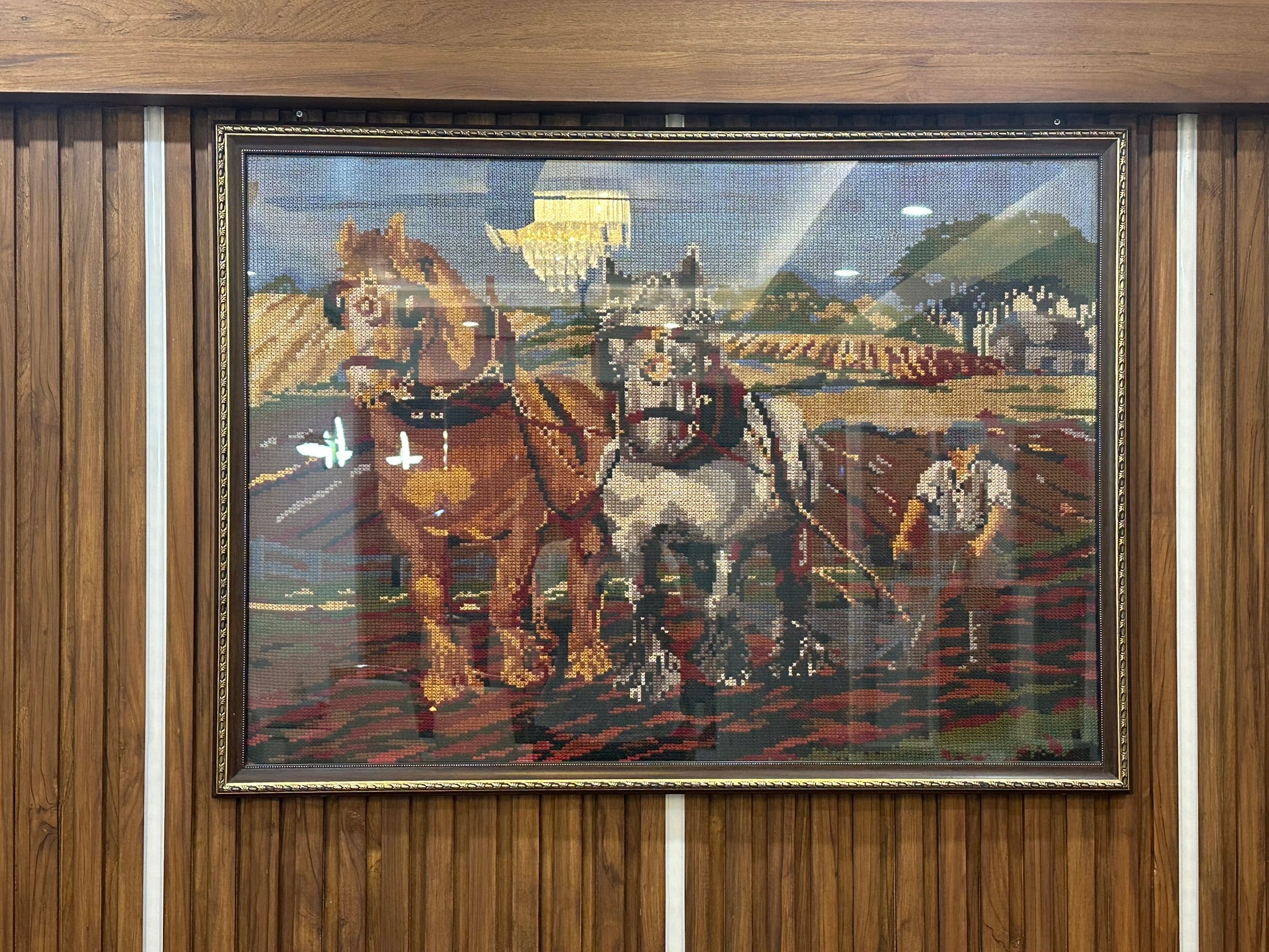 Handmade Vintage Tapestry (Gobelin/Goblin) Working Farm Scene