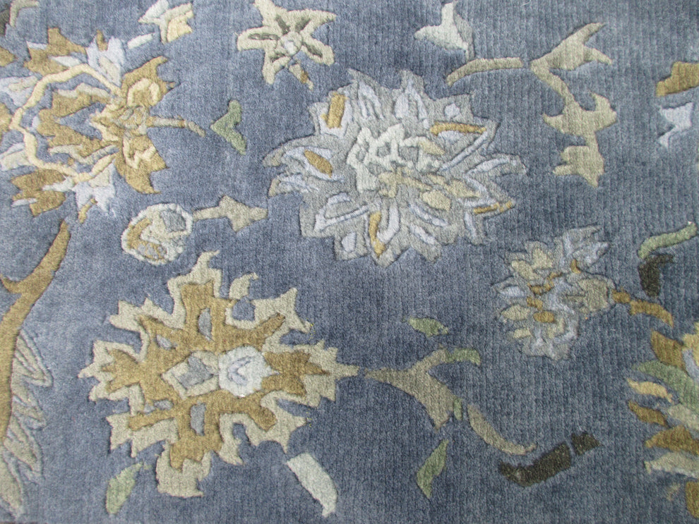 Floral Wool 3.0X2.0 feet Rug – Vintage Style Area Carpet