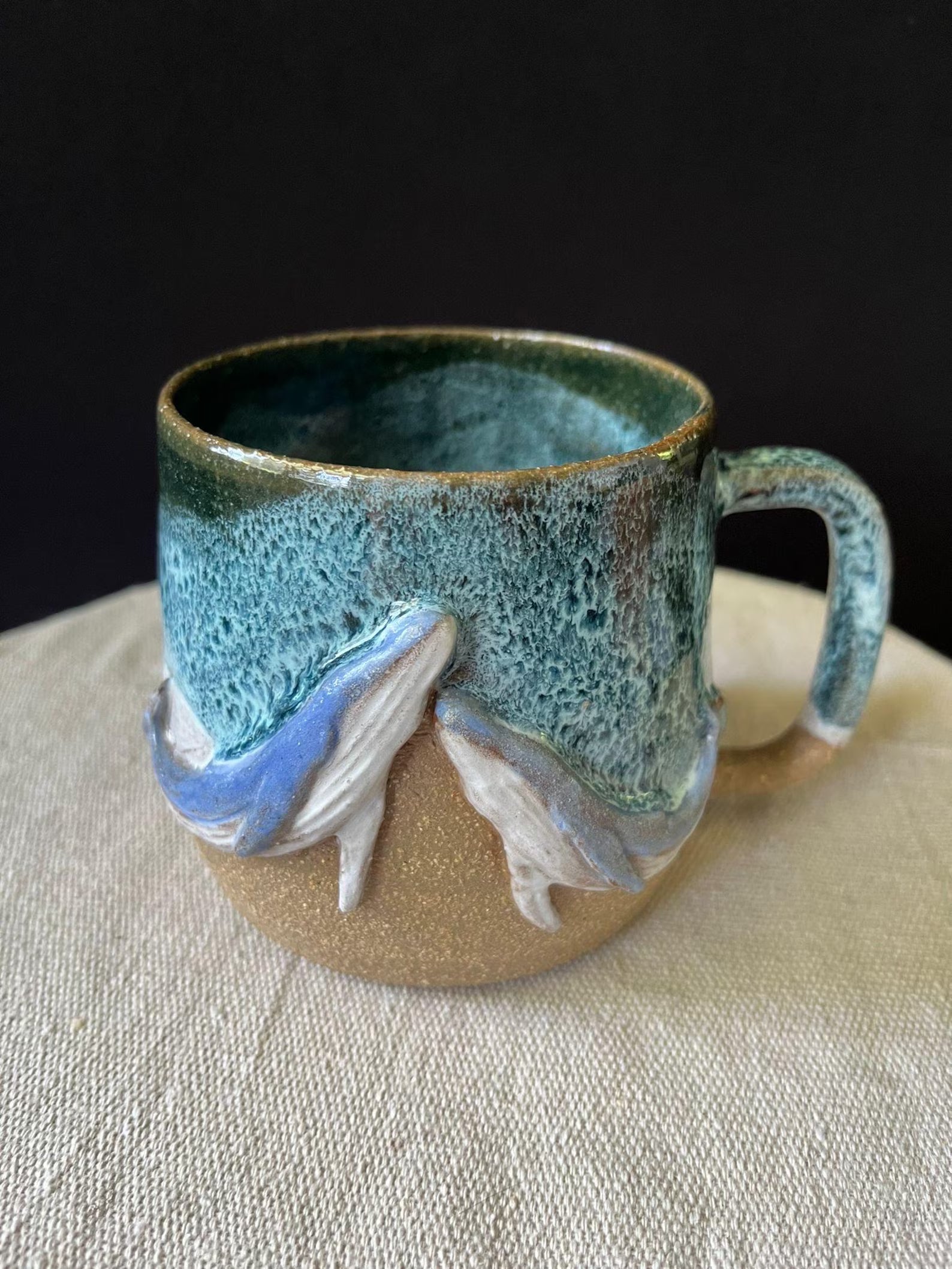 Handcrafted Ceramic Whale Mug: Coastal Ocean Art