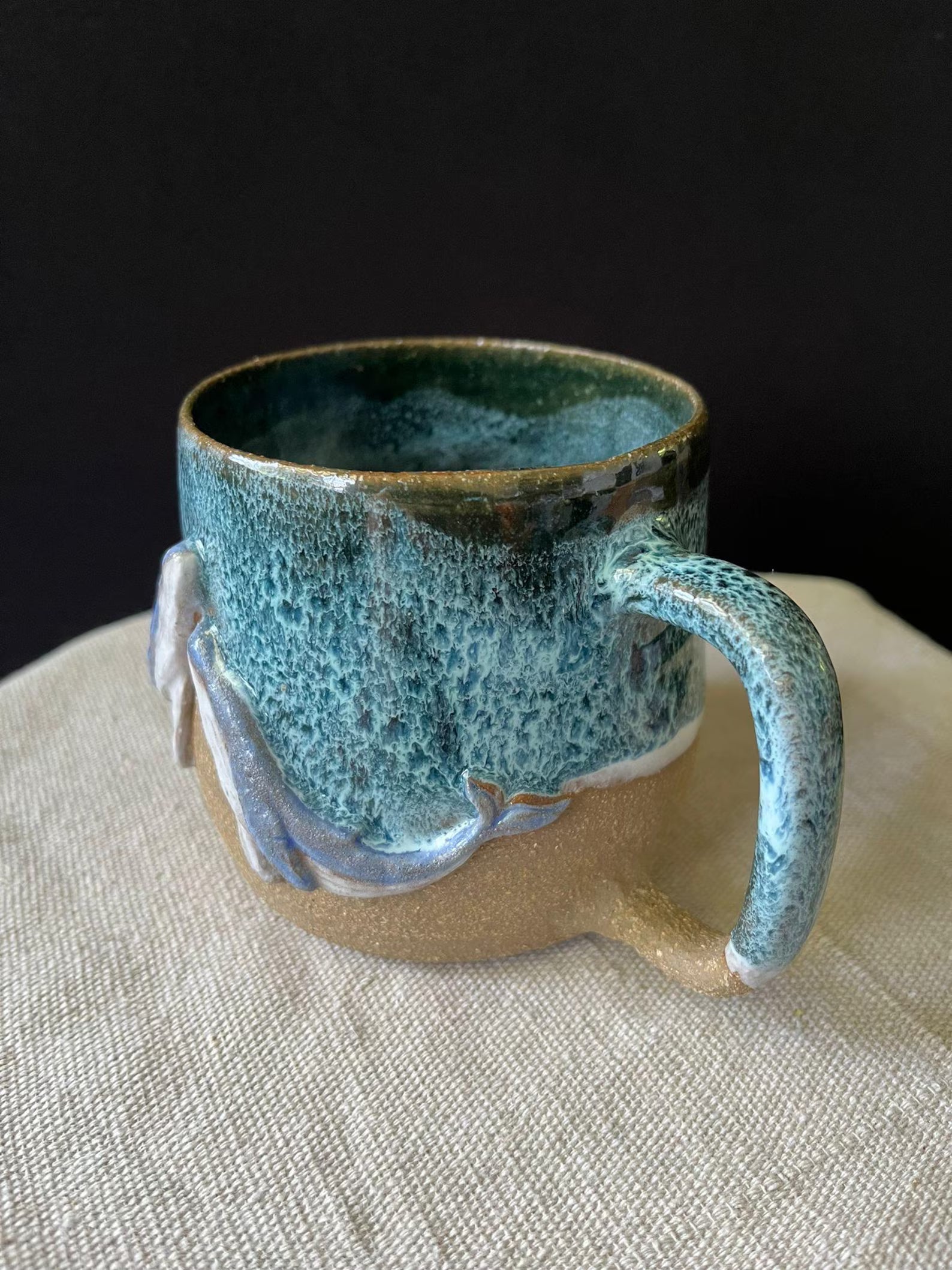 Handcrafted Ceramic Whale Mug: Coastal Ocean Art
